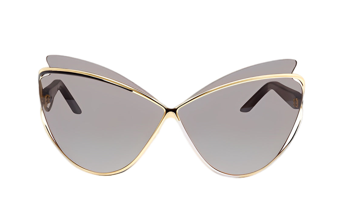DIOR Alloy Frame Irregular Shape Sunglass Men's Black