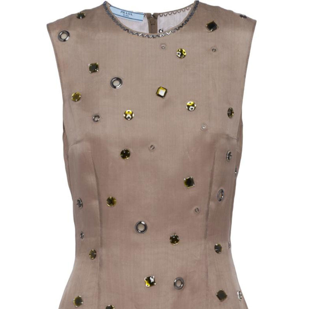 PRADA Eyelet-Embellished Sleeveless Dress