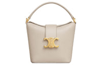 CELINE Triomphe Calfskin Bucket Bag Handbag Shoulder Bag Crossbody Bag Mini Women's Light Stone Color