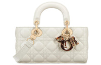 DIOR Lady D-JOY Sheepskin Dior Bag Shoulder Bag Crossbody Bag Handbag Small Size Women's White