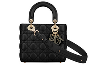 DIOR Lady DiorMy ABCDior Sheepskin Lady Dior Bag, Shoulder Bag, Crossbody Bag, Handbag Trumpets Women's Black