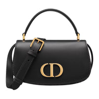 DIOR 30 Montaigne Leather Small Handbag Women's Black