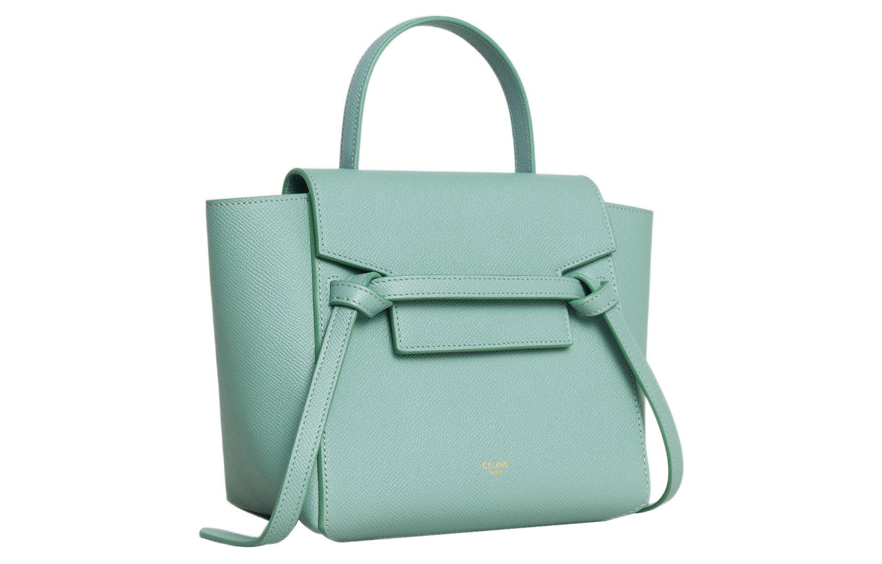 CELINE Grained Calfskin Catfish Bag Handbag Shoulder Bag Crossbody Bag Women's Mint Green