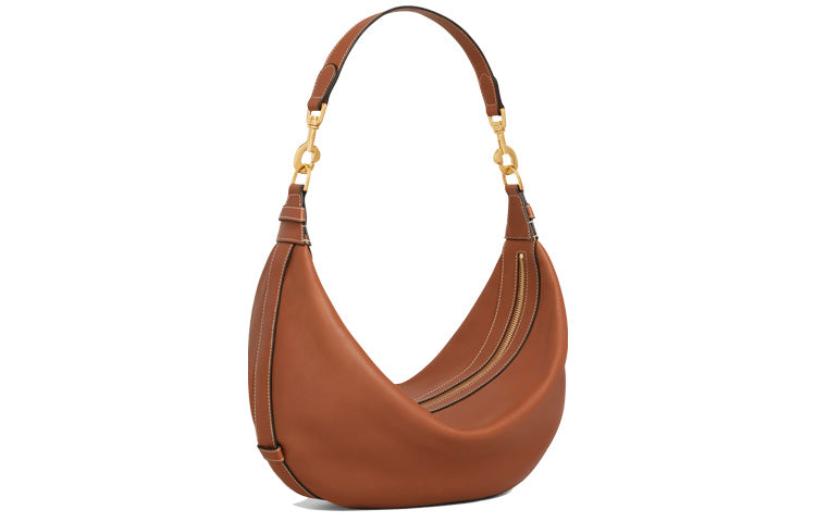 CELINE Calfskin Shoulder Bag Handbag Medium Size Women's Tawny