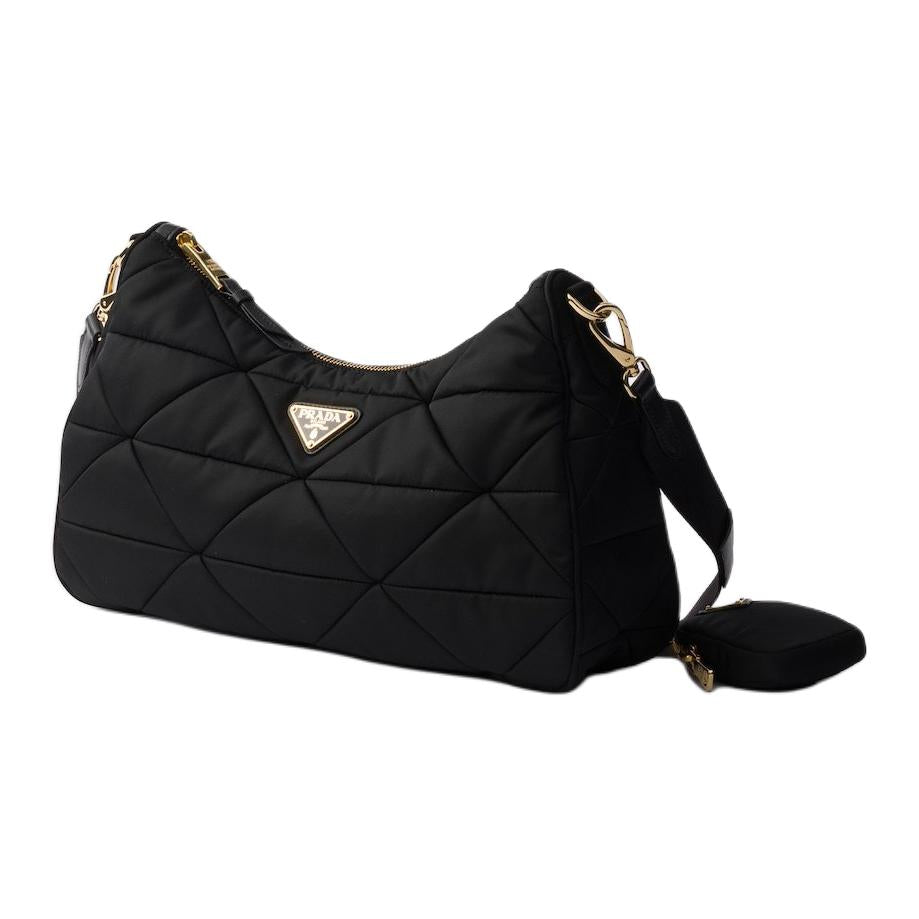 PRADA Recycled Polyamide Shoulder Bag Tubas Women's Black