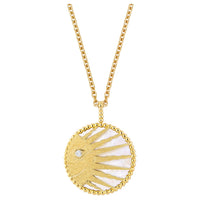 DIOR 18K Gold Diamond Mother Of Pearl Onyx Necklaces Women's Gold