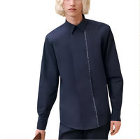 HERMES Shirts Men Marine Blue