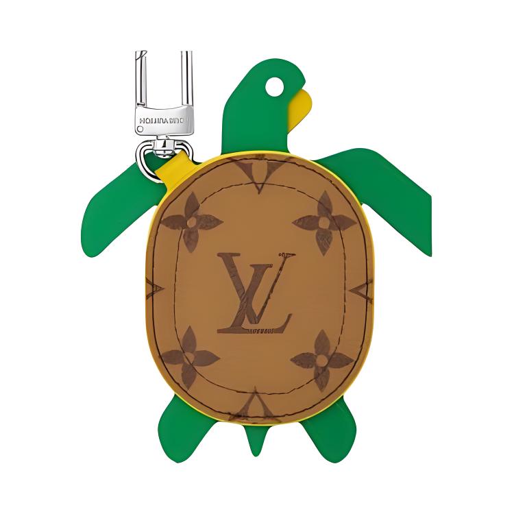 LOUIS VUITTON Leather Pendants Coin Purses Earphone Cases Unisex Green & Brown
