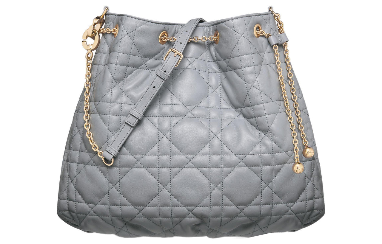 DIOR Ammi Sheepskin Bucket Bags Crossbody Bag Shoulder Bag Women's Gray