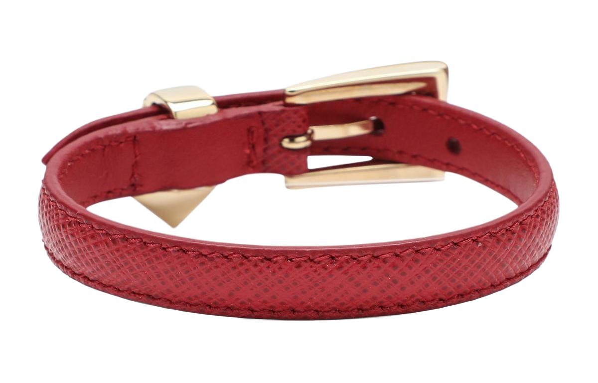 PRADA Calfskin Wristbands Women's Red