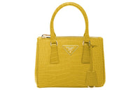 PRADA Galleria Killer Bag Crocodile Leather Shoulder Bag Crossbody Bag Handbag Mini Women's Yellow