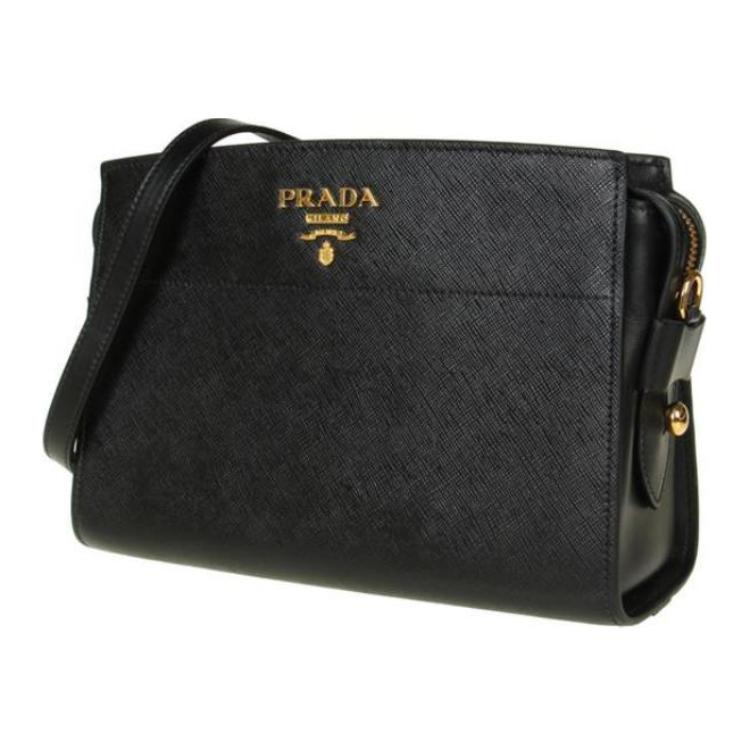 PRADA Calfskin Crossbody Bag Shoulder Bag Women's Black