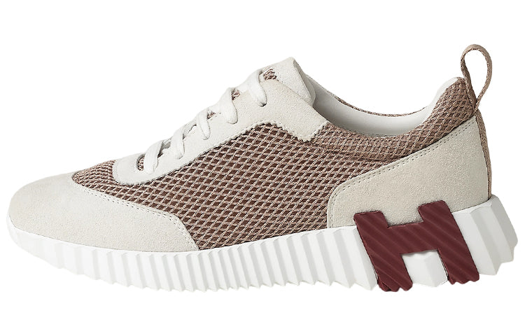 HERMES Bouncing Abrasion Resistant Low Top Sports Casual Shoes Women's Greige