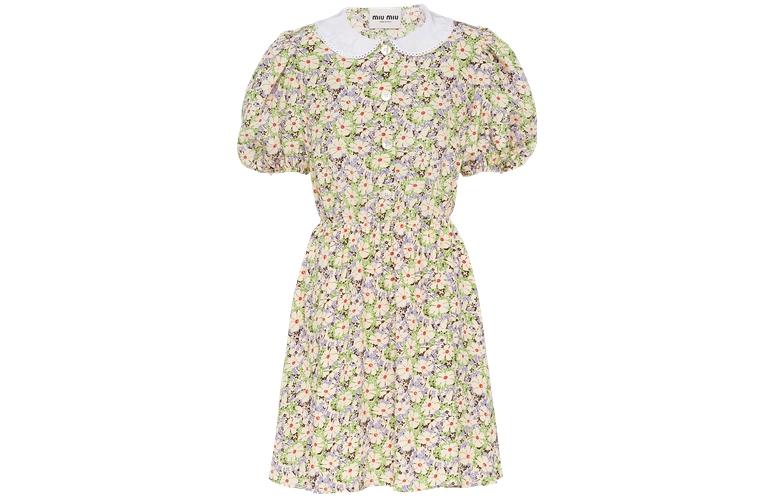 MIU MIU Short Sleeved Dress Women's Yellow