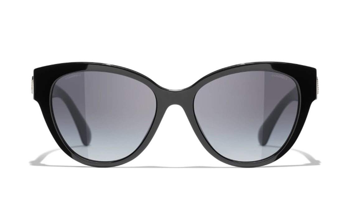 CHANEL Plate Frame Butterfly Sunglasses Unisex Black