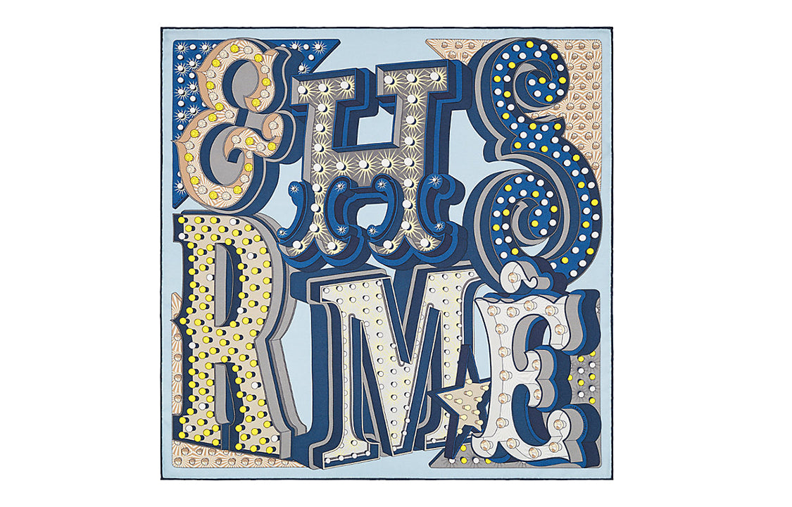 HERMES Silk Scarves Women's Blue