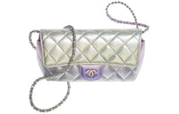 CHANEL Flap Eyeglass Pouch Glass Storage Box Crossbody Bag Women's Iridescent Macaron Color