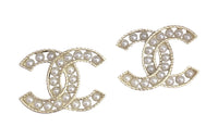CHANEL Logo Cc Pearl Earrings