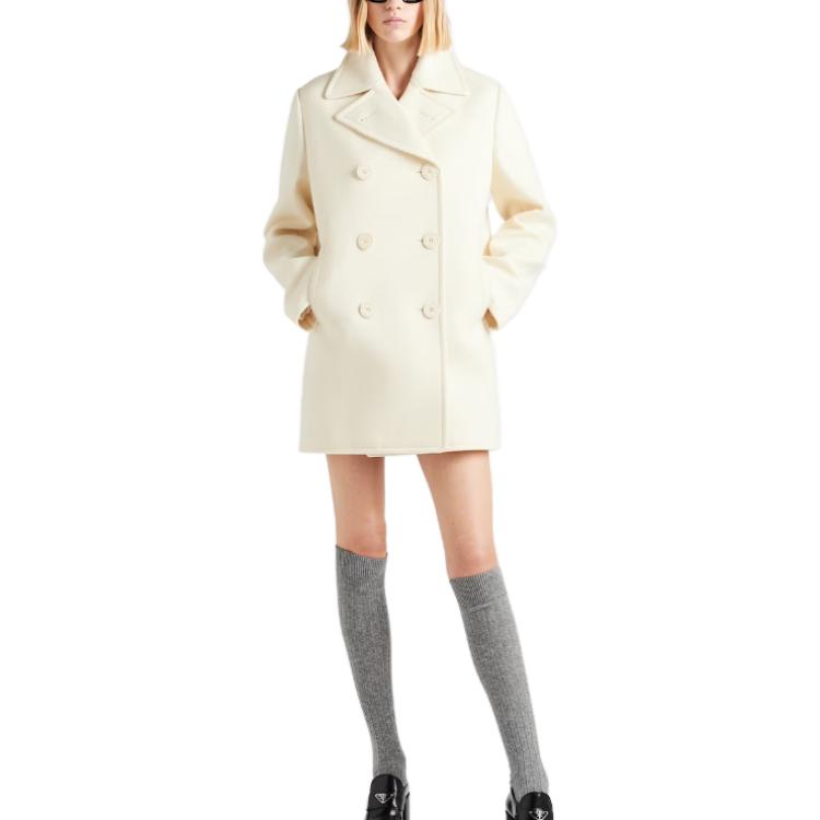 PRADA Double Breasted Long Sleeved Coat