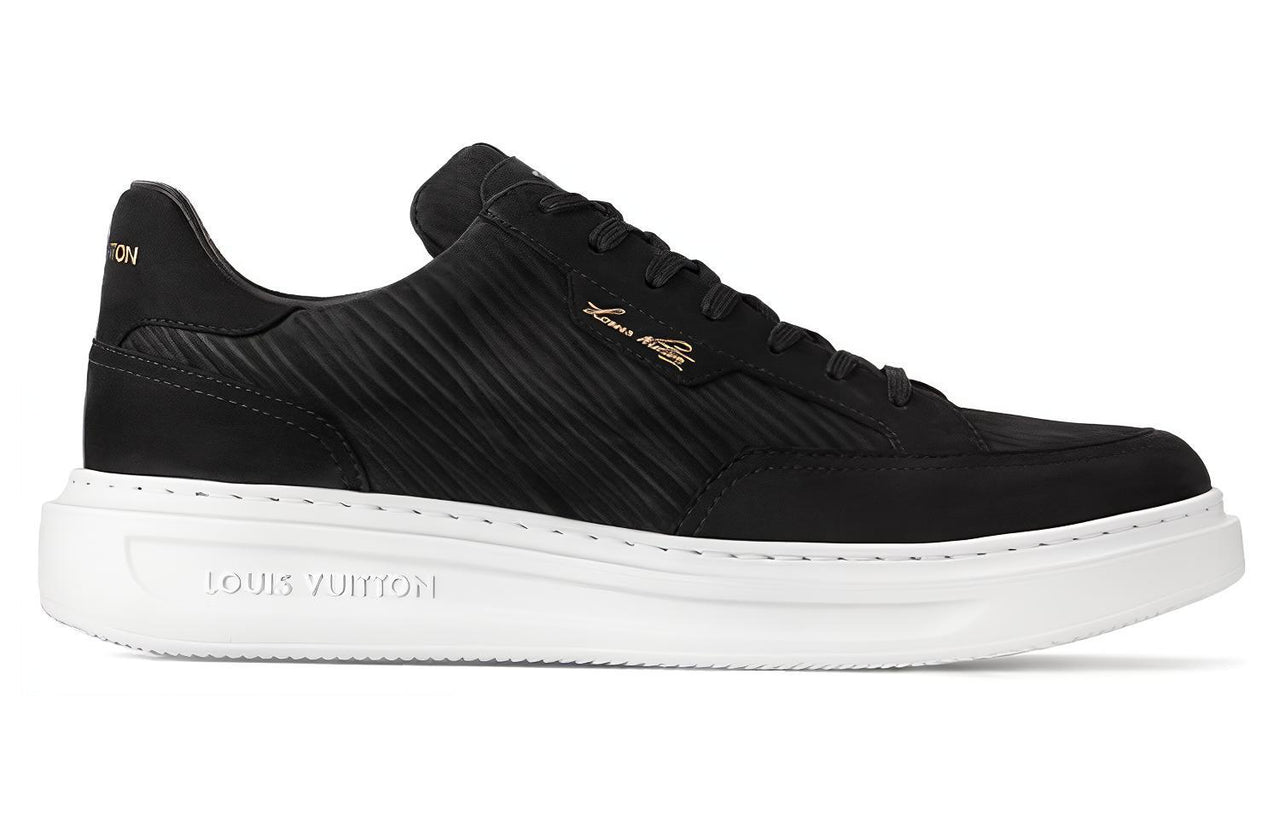 LOUIS VUITTON Beverly Hills Low Top Skateboard Shoes Men's Black