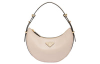 PRADA Arque Leather Shoulder Bag Women's Flesh Pink