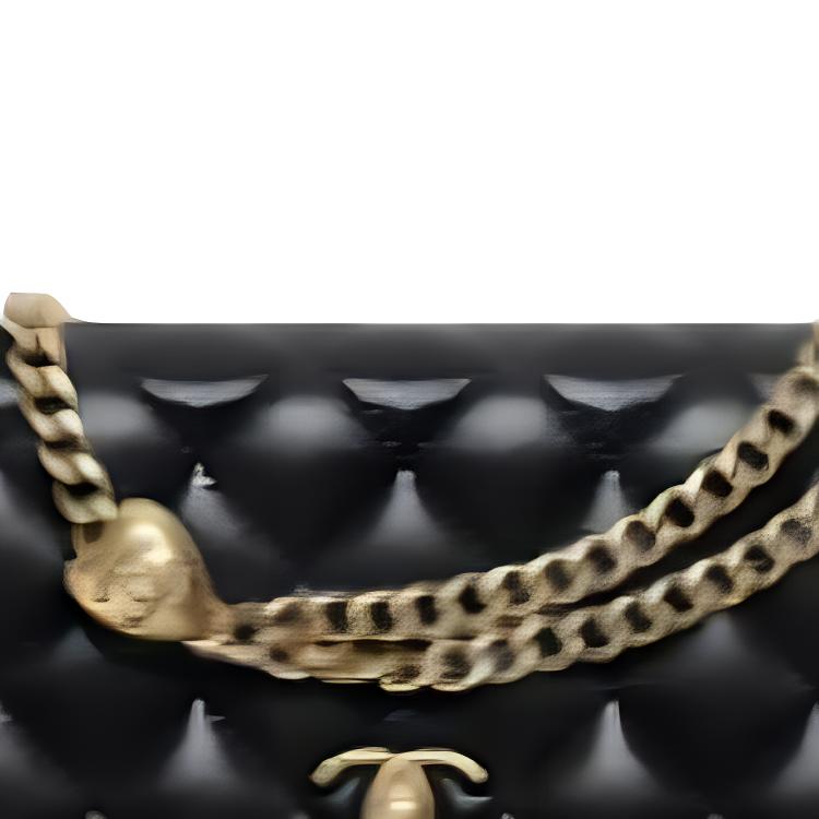 CHANEL Shiny Lambskin Crossbody Bag Shoulder Bag Women's Black