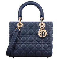 DIOR Lady Dior Calfskin Lady Dior Bag, Shoulder Bag, Crossbody Bag, Handbag Medium Size Women's Deep Sea Blue