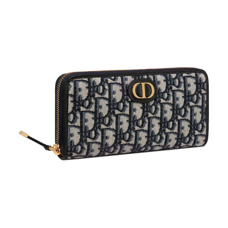 DIOR Leather Wallet Women's Blue