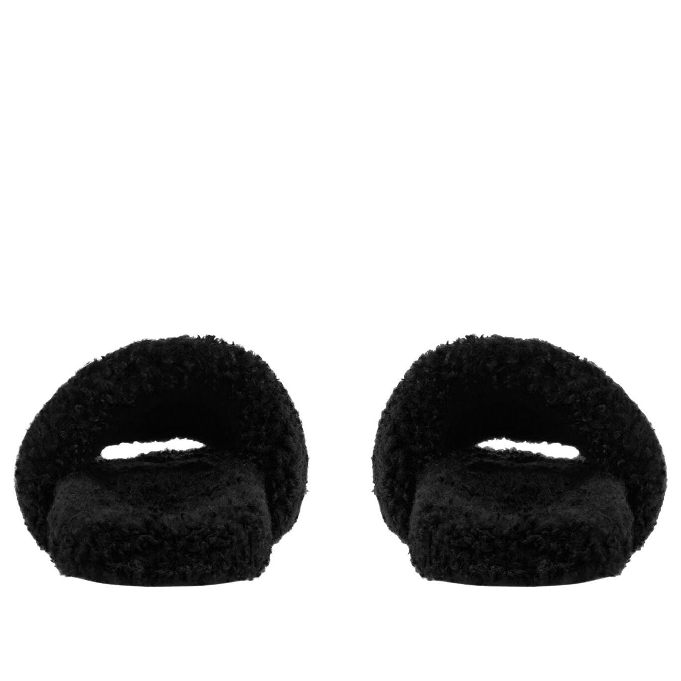 (WMNS) Balenciaga Furry Open Mule 'Black' 654261W14C21096
