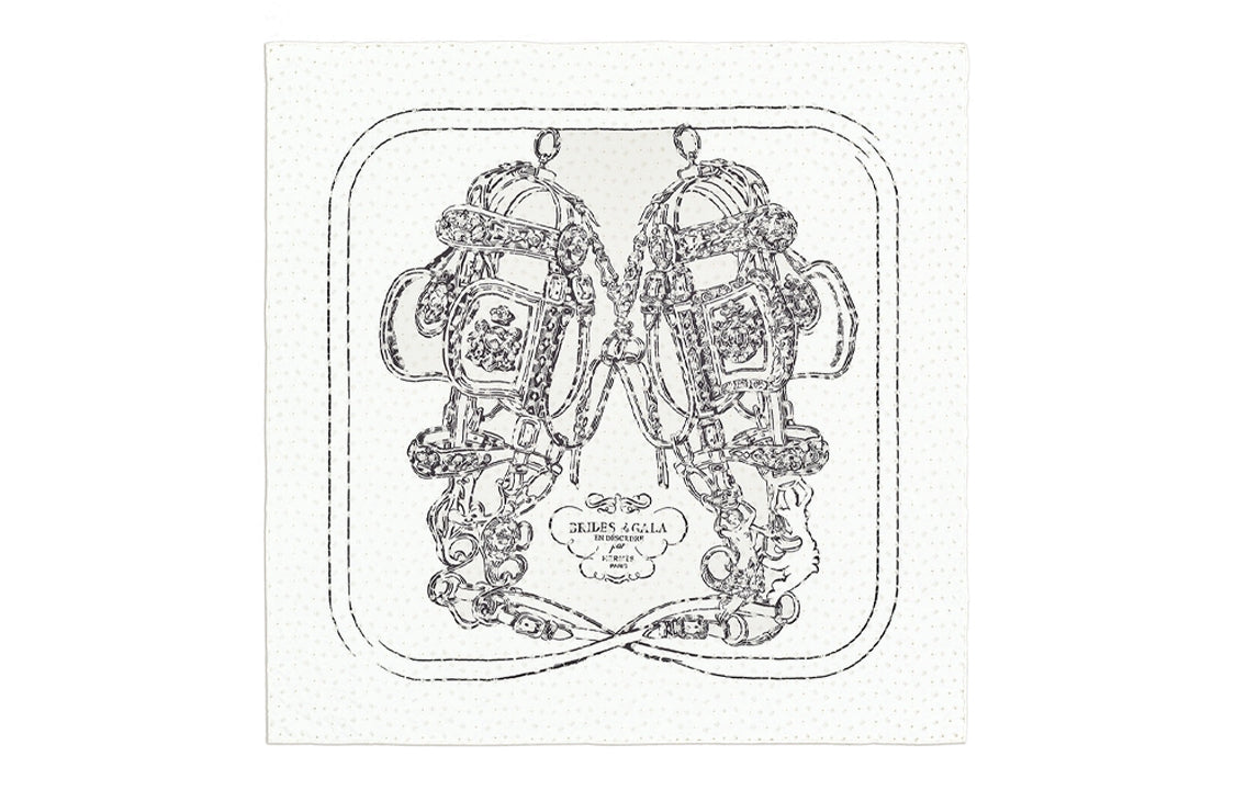 HERMES Silk Scarves Women's Beige