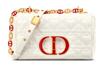 DIOR Caro Cow Leather Handbag, Shoulder Bag, Crossbody Bag Trumpets Women's Milk White