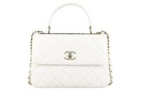 CHANEL Trendy Cc Lambskin Flap Bag Shoulder Bag Crossbody Bag Handbag Regular Women's White