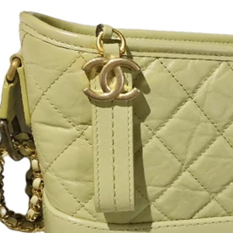 CHANEL Gabrielle Calfskin Hobo Bag Handbag Shoulder Bag Crossbody Bag Small Size Women's Green