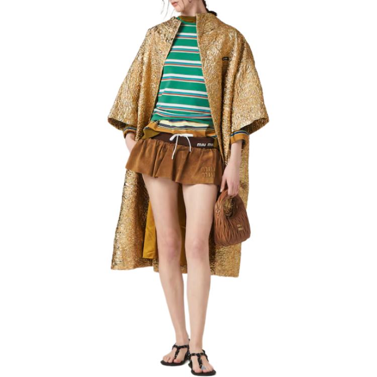 MIU MIU Casual Short Skirts Women's Gray Dove