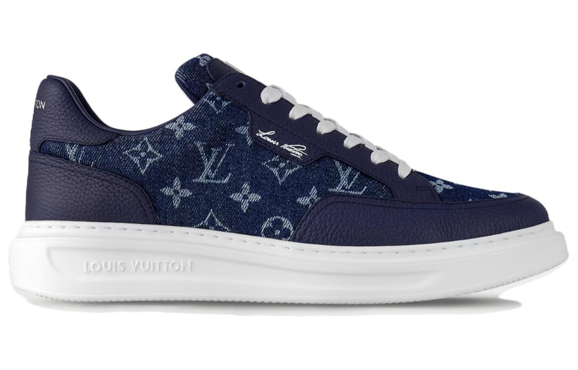 LOUIS VUITTON Beverly Hills Low-Top Skateboard Shoes Men's Blue