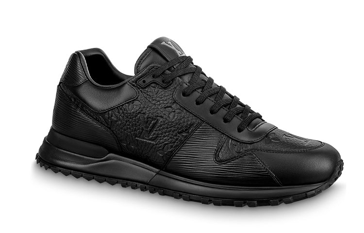 LOUIS VUITTON Run Away Sneaker Monogram Embossed Leather Black