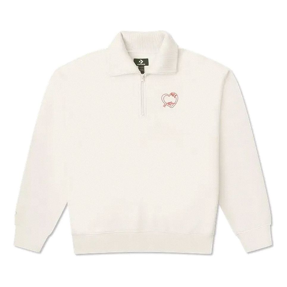 Converse Heart Zip Sweater 'White' 10026890-A01