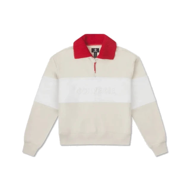 (WMNS) Converse YOTD Half-Zip Crew Sweater 'Beige' 10026812-A01
