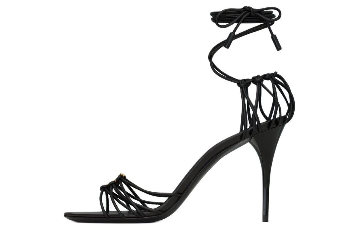SAINT LAURENT Babylone Logo Plaque Sandals Women's