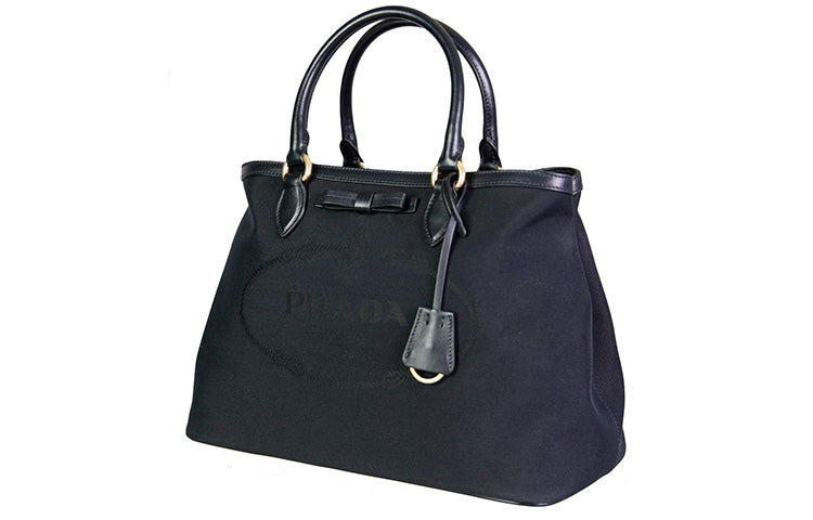 PRADA Canvas With Calfskin Canvas Bag Handbags Men's Black