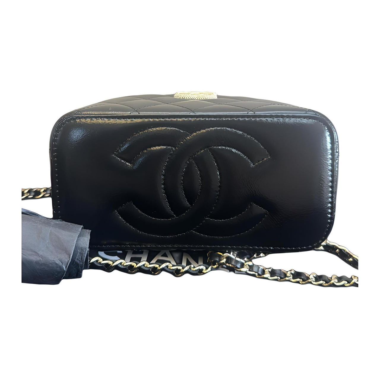 CHANEL Lambskin Box Bag, Shoulder Bag, Crossbody Bag Women's Black