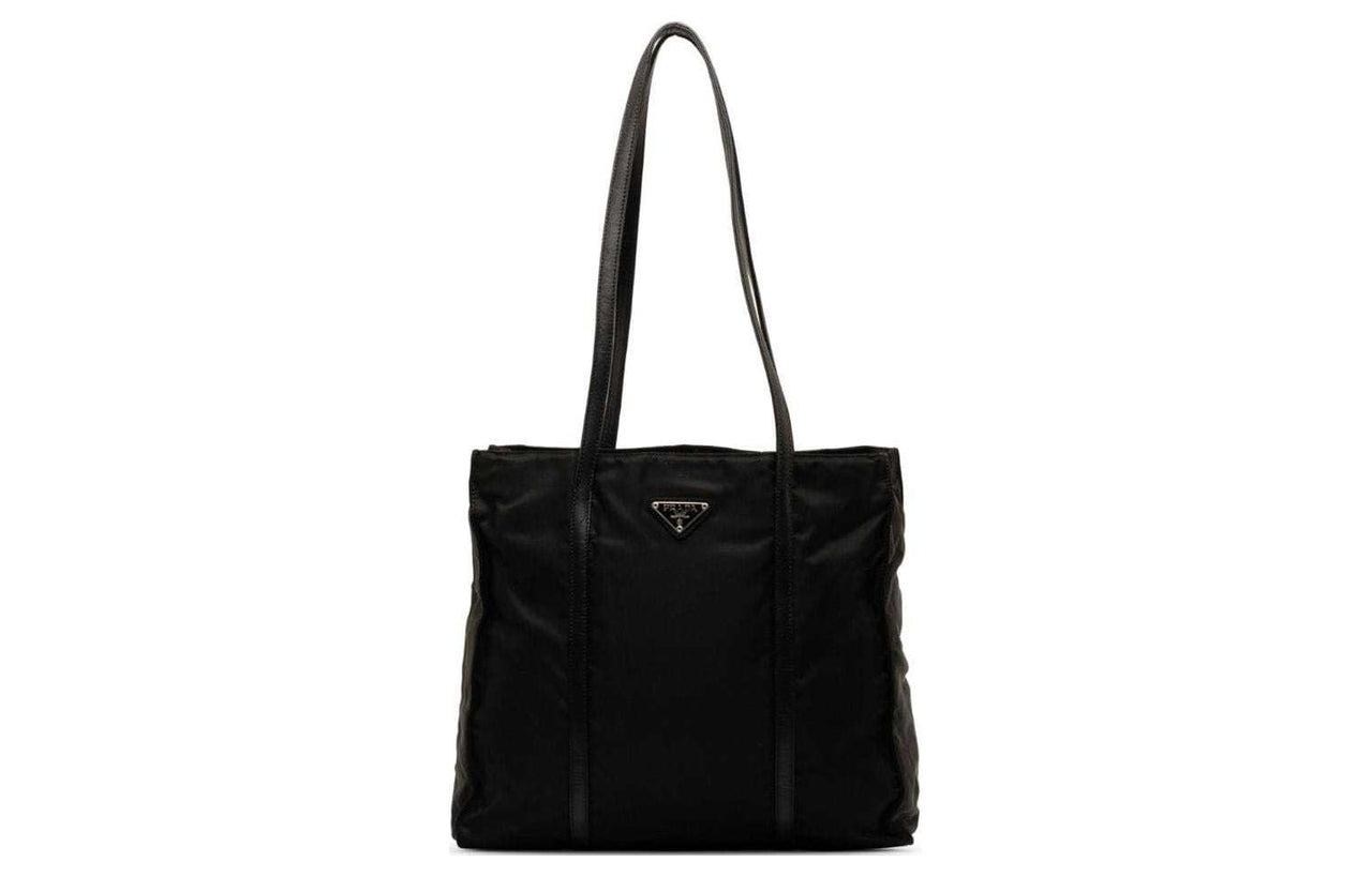 PRADA Nylon With Calfskin One Shoulder Handbags Unisex Black