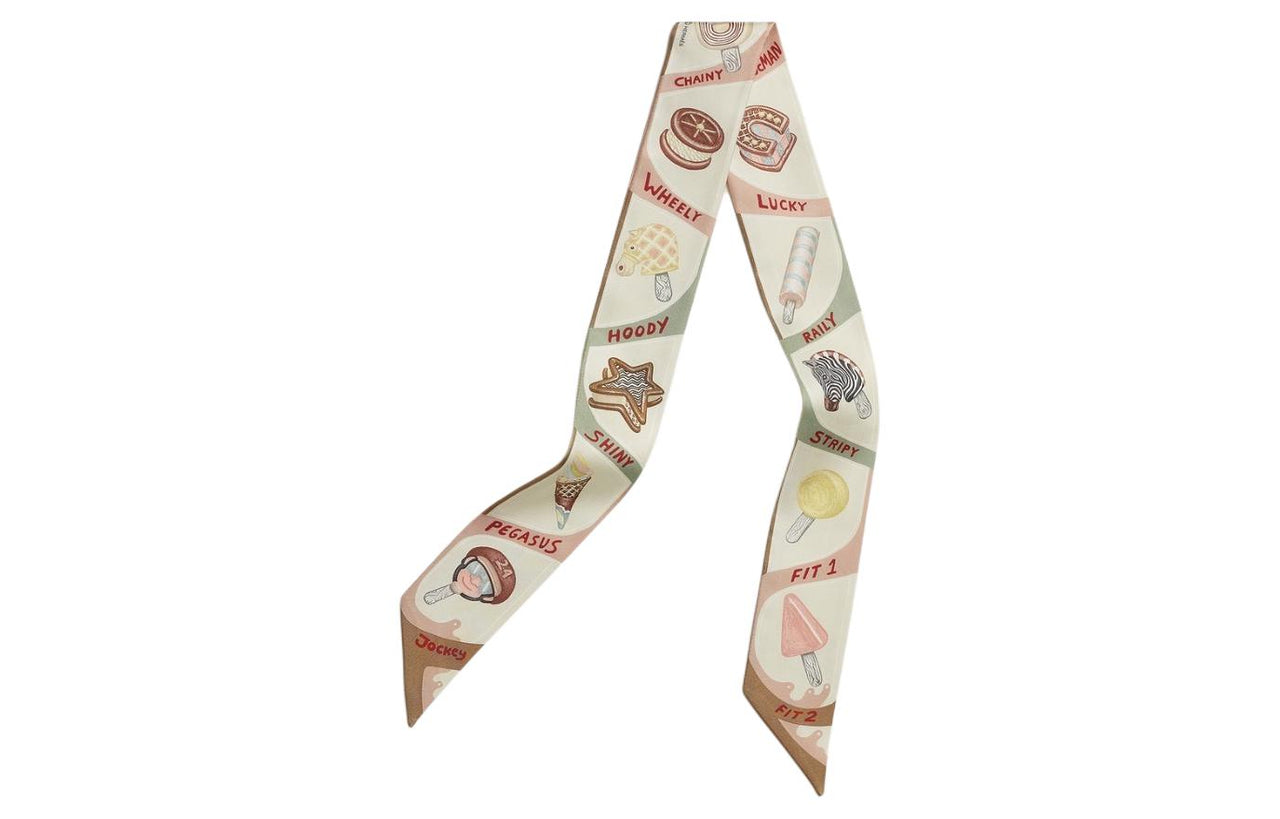 HERMES Silk Scarves Women's Beige Yellow