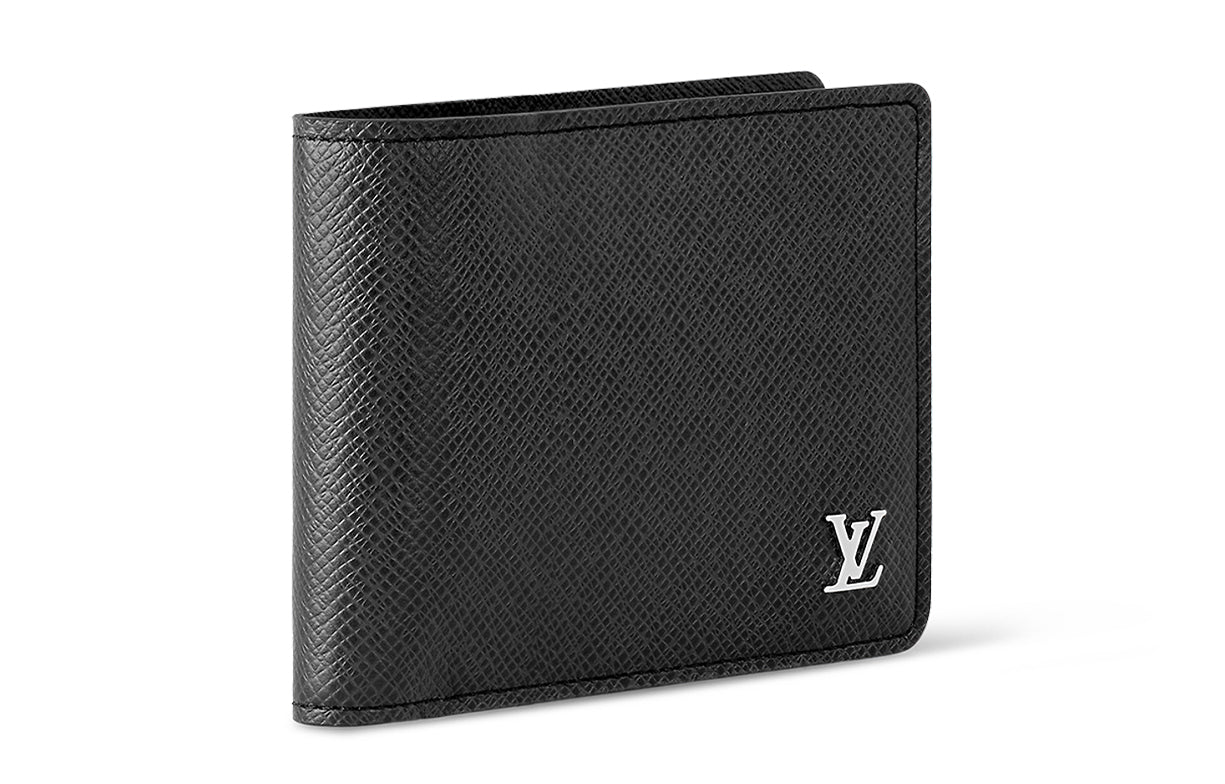 LOUIS VUITTON Multiple Cow Leather Wallet Men's Black
