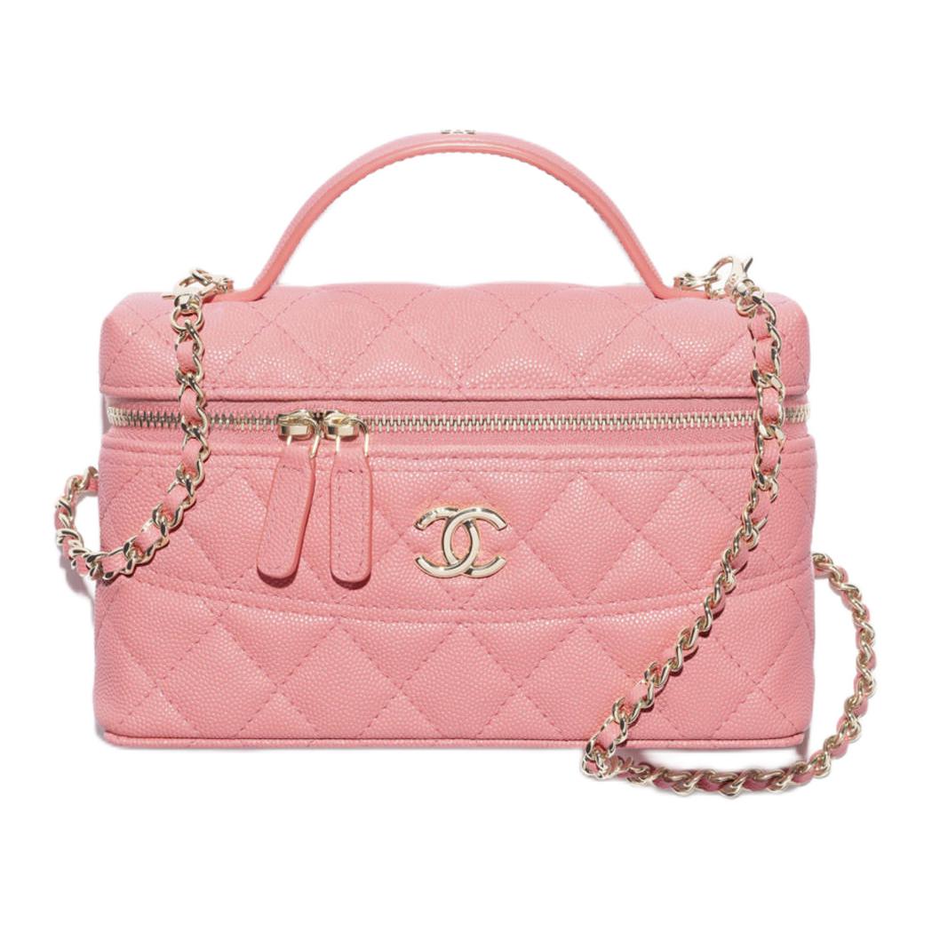 CHANEL Calfskin Shoulder Bag Crossbody Bag Handbag Women's Pink