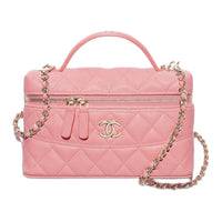 CHANEL Calfskin Shoulder Bag Crossbody Bag Handbag Women's Pink