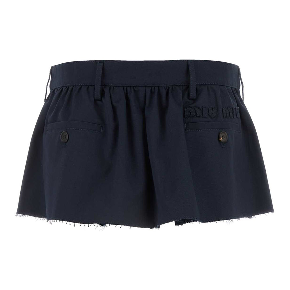 MIU MIU Low-Rise Chino Flared Mini Skirt