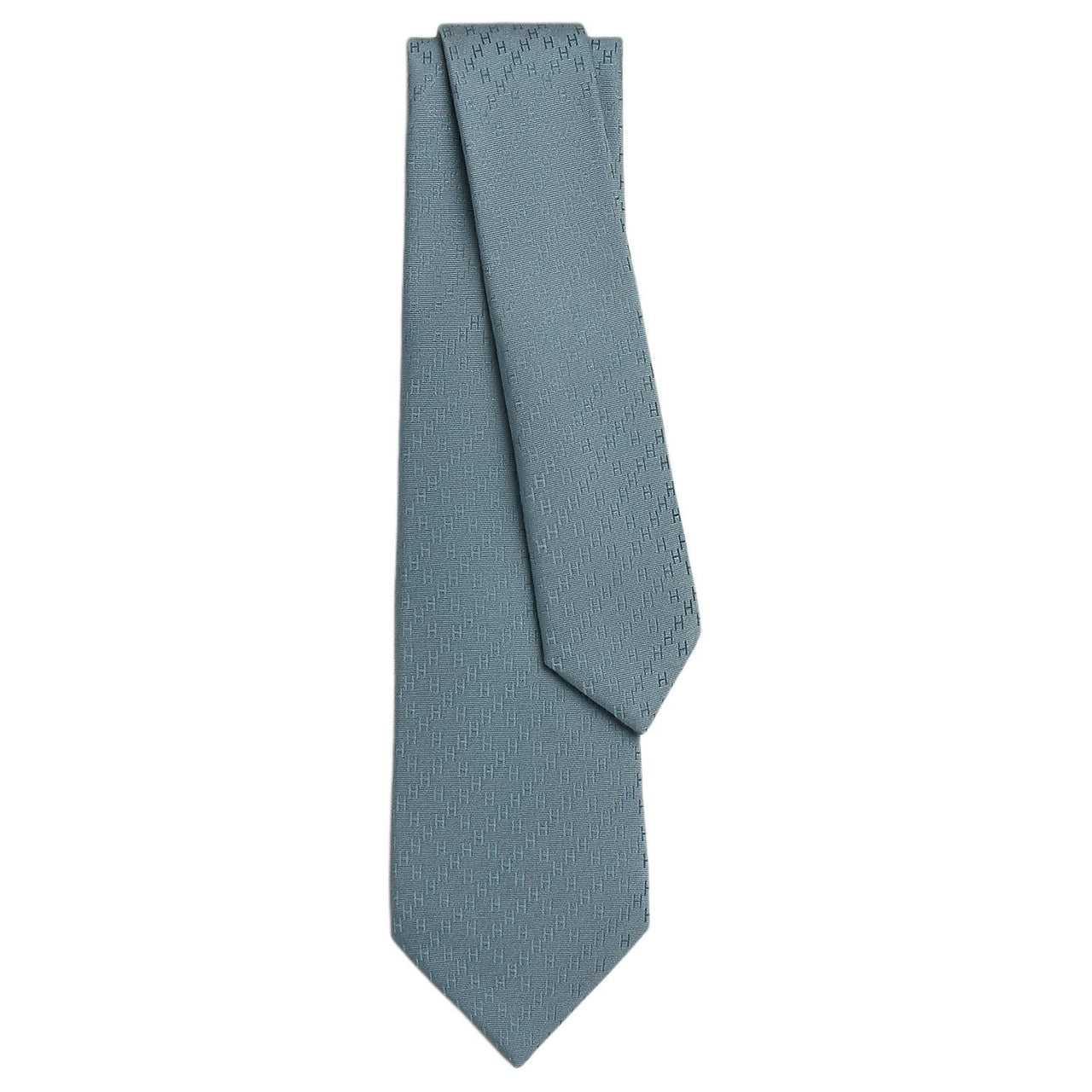 HERMES Mulberry Silk Ties Men's Gray