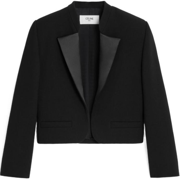 CELINE Jacket In Satin lined Double Faced Wool Crepe