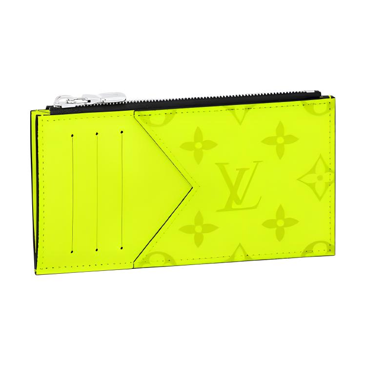 LOUIS VUITTON Coin Card Holder Neon Yellow